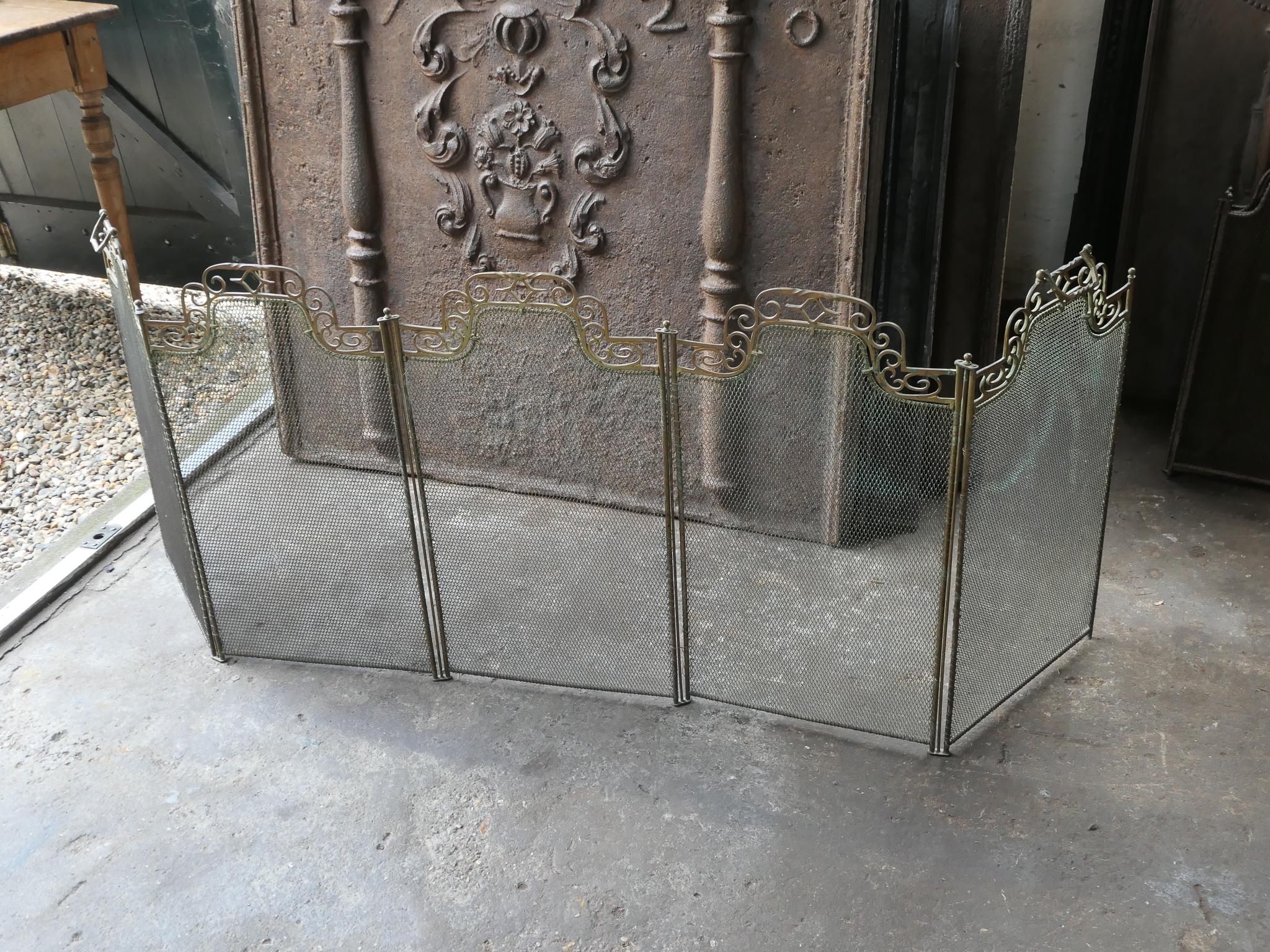 Brass French Art Deco Fireplace Screen