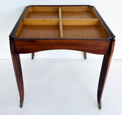 French Art Deco Fliptop Mahogany Game Table, Porteneuve Attributed, circa 1940s