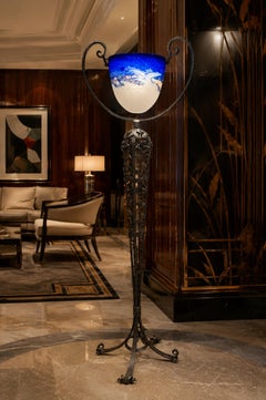 French Art Deco Floor Lamp by Degue Late 1920s Museum-Grade Collectible Light