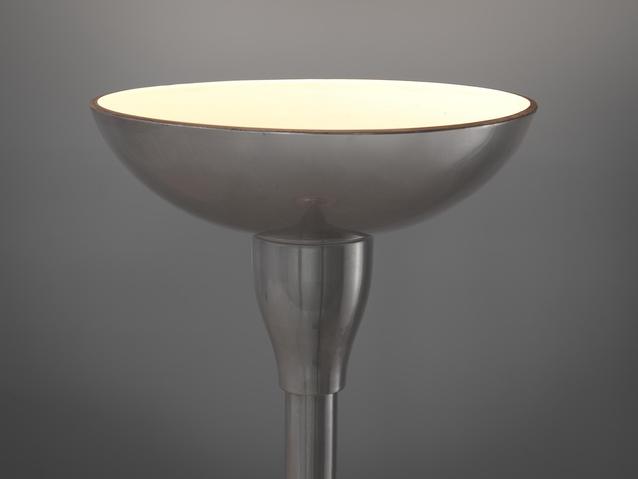Mid-20th Century French Art Deco Floor Lamp in Aluminum  For Sale