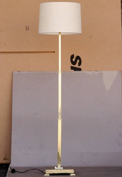 French Art Deco Floor Lamp in Brass