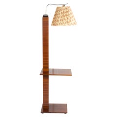 French Art Deco Floor Lamp with Side Table, 20th Century