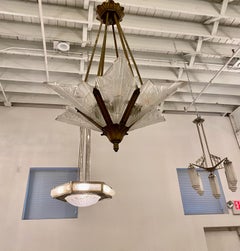 French Art Deco Floral Chandelier