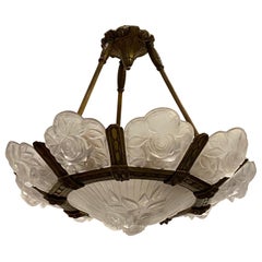 French Art Deco Floral Chandelier
