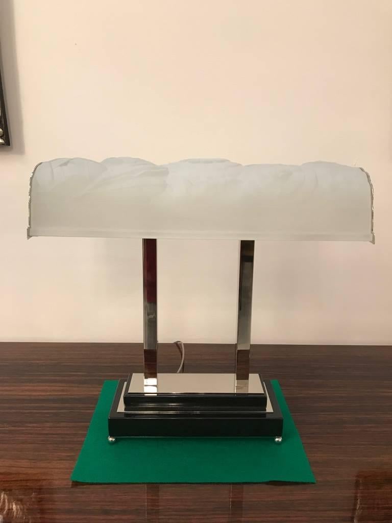 French Art Deco Table Lamp Signed by Sabino 6