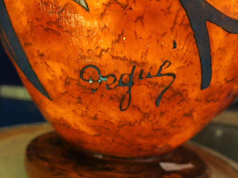French Art Deco Flower Vase by Degue For Sale at 1stDibs