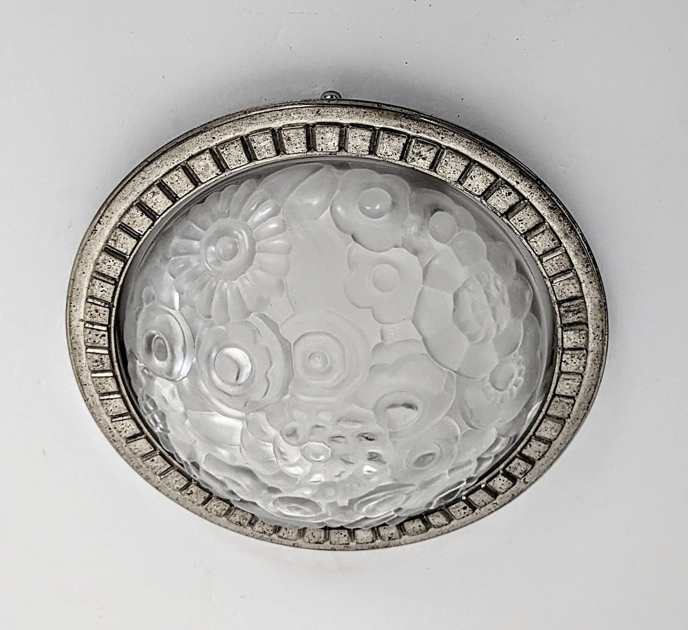 French Art Deco Flush Mount by Genet Michon For Sale at 1stDibs