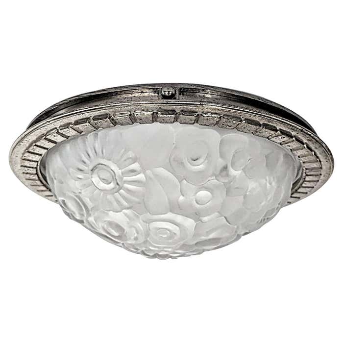French Art Deco Flush Mount by Genet Michon For Sale at 1stDibs