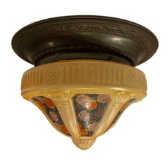 French Art Deco Flushmount Light Fixture