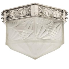 French Art Deco Flush Mount Signed by Degue