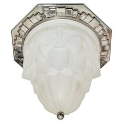 French Art Deco Flush Mount signed by Degue