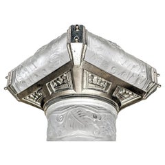 Lustre à suspension ou encastré Art Déco français signé par P. Maynadier