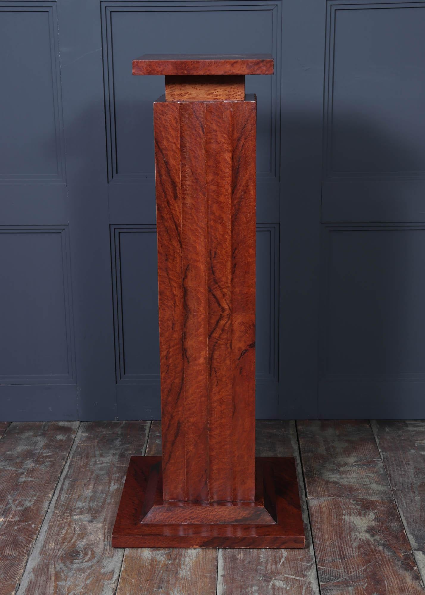 French Art Deco Fluted Thuya Column For Sale 5