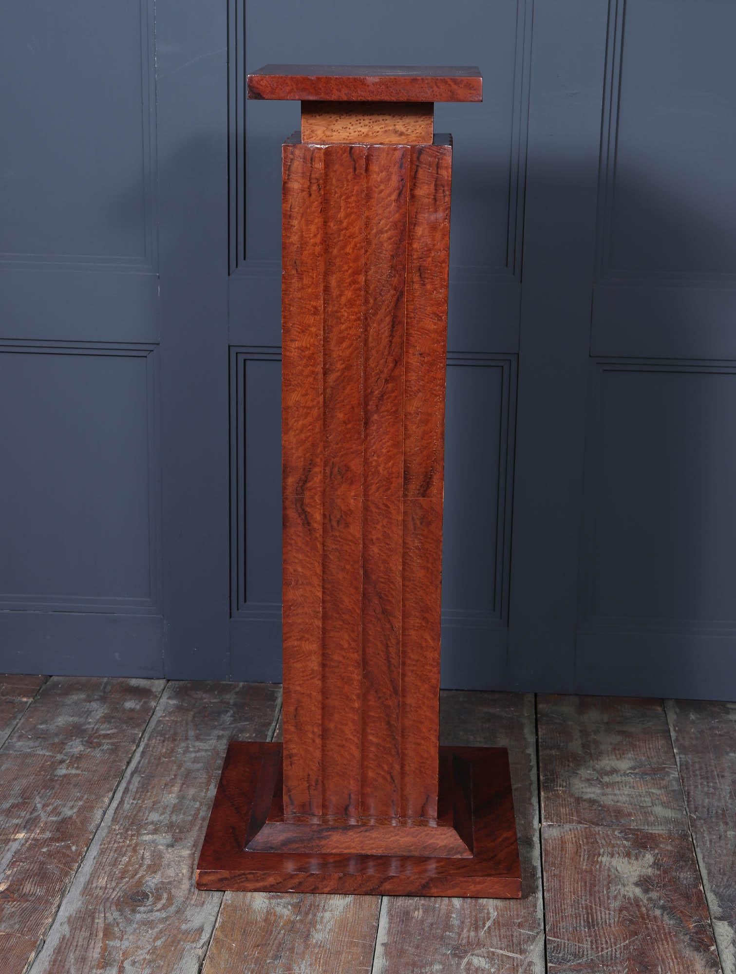 French Art Deco Fluted Thuya Column For Sale 7