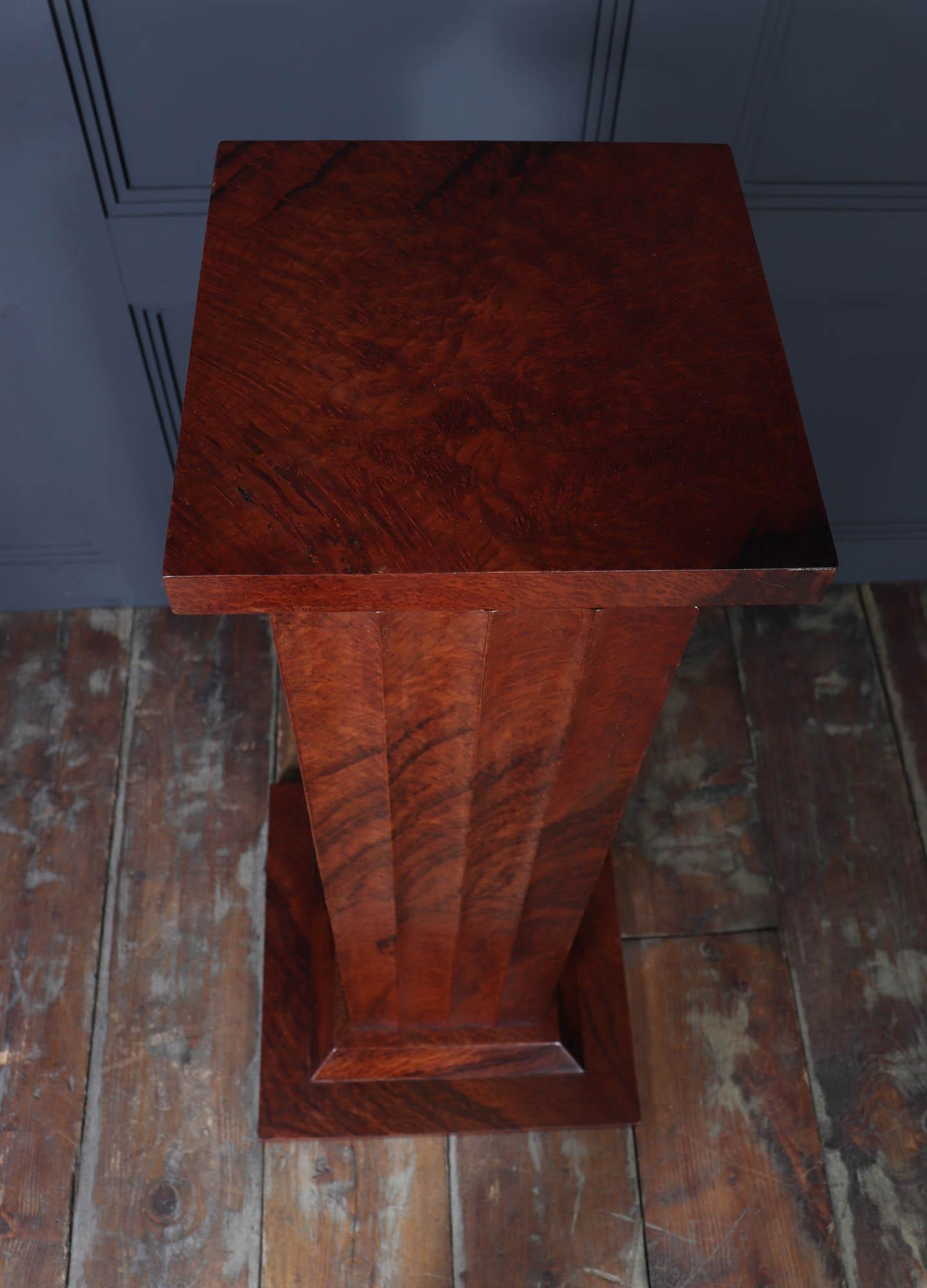 Burl French Art Deco Fluted Thuya Column For Sale