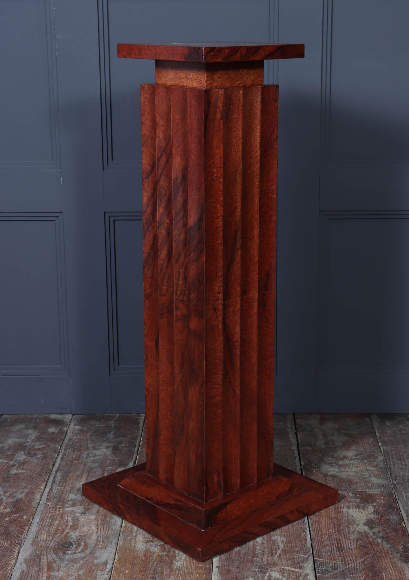 French Art Deco Fluted Thuya Column For Sale 2