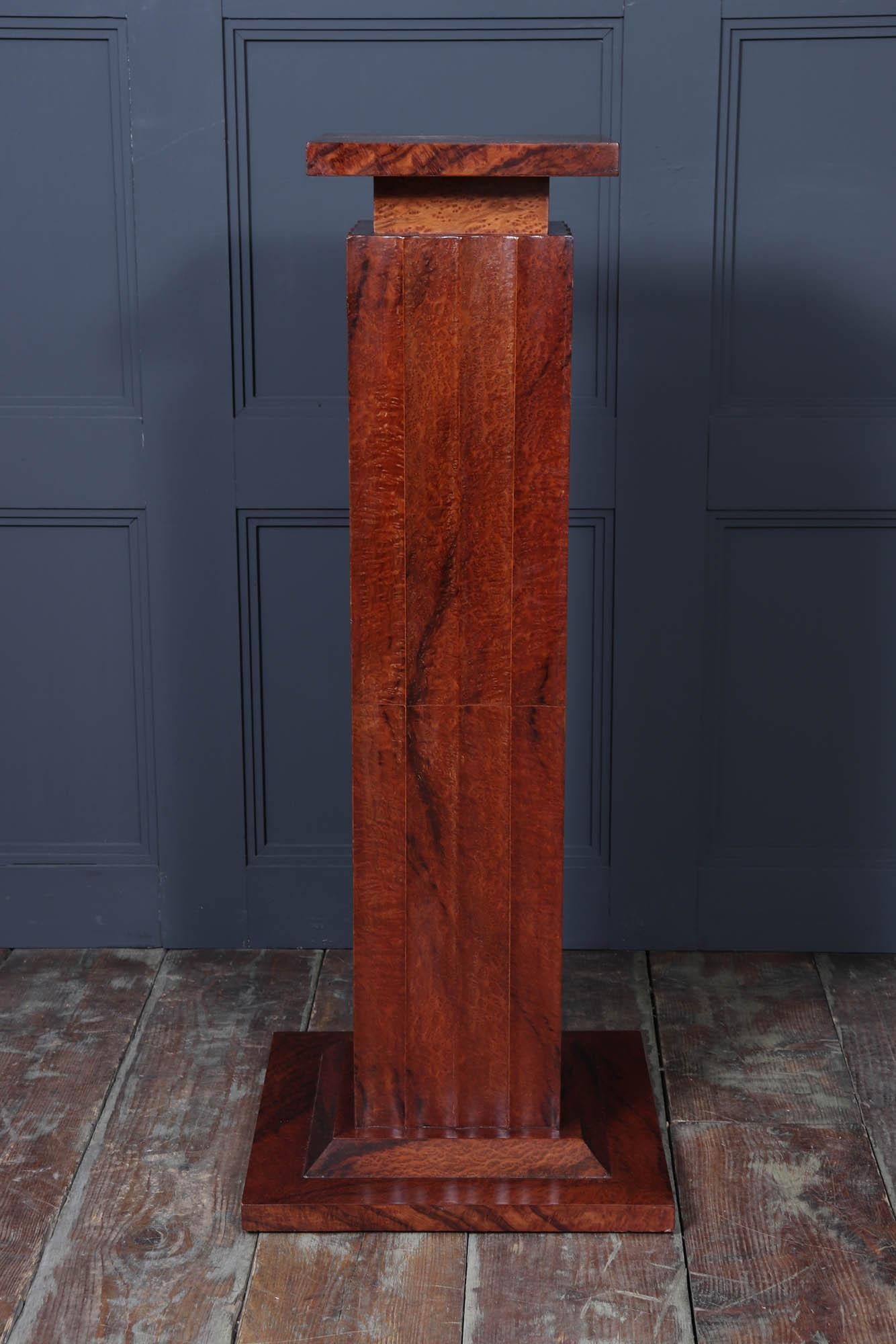 French Art Deco Fluted Thuya Column For Sale 3