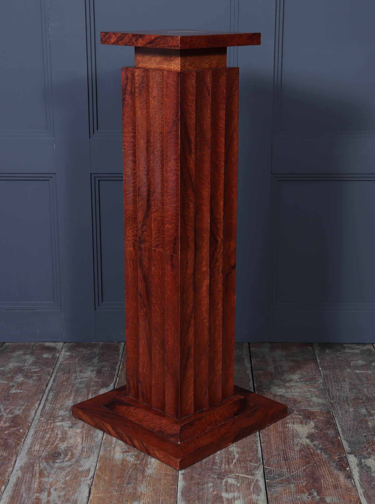 French Art Deco Fluted Thuya Column For Sale 4