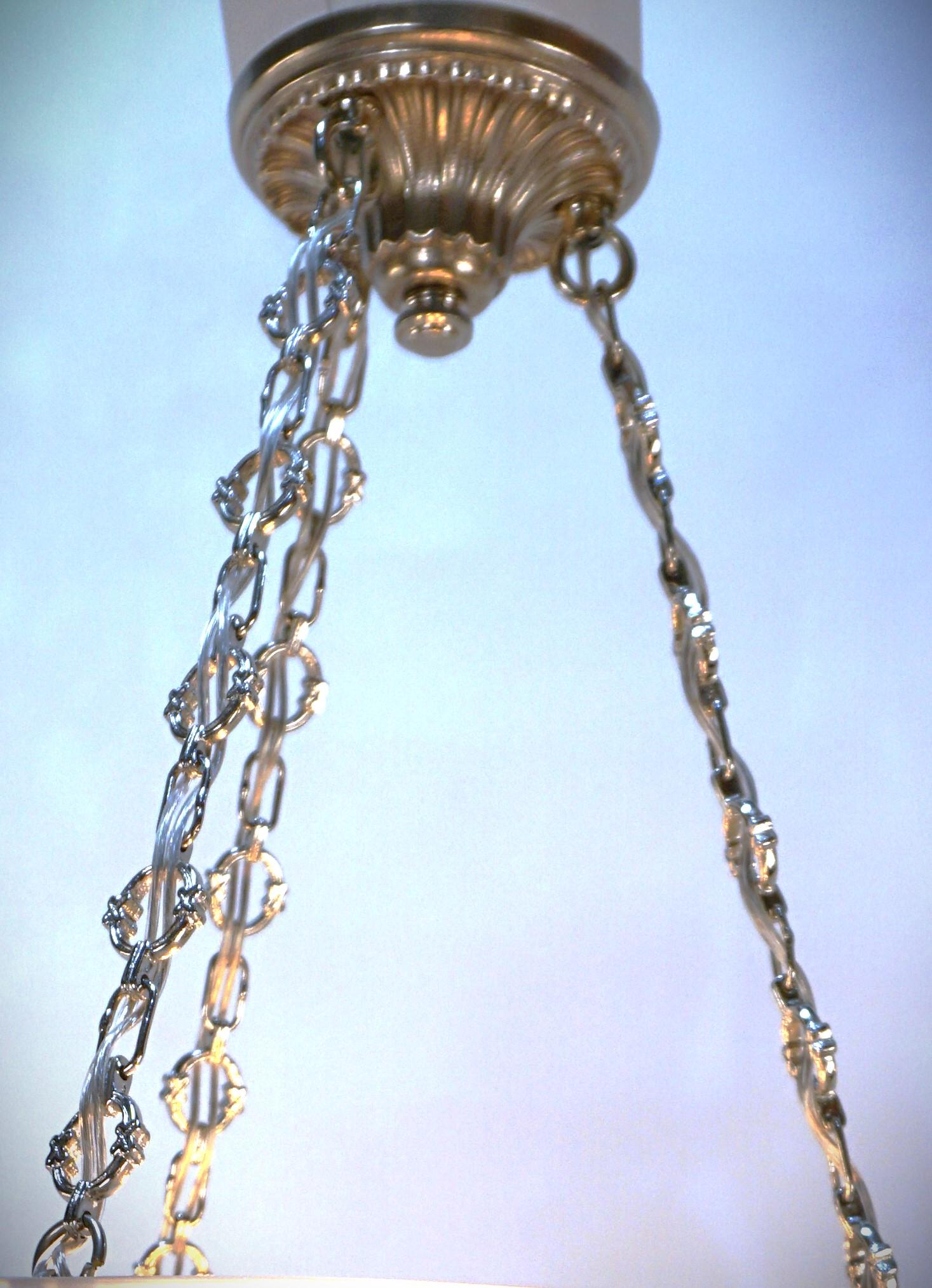 Early 20th Century French Art Deco Flying Bird and Fish Chandelier  #1