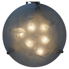 French Art Deco Flying Bird and Fish Chandelier #3   2 in stock