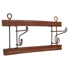 French Art Deco folding wall mount coat rack, ca. 1930