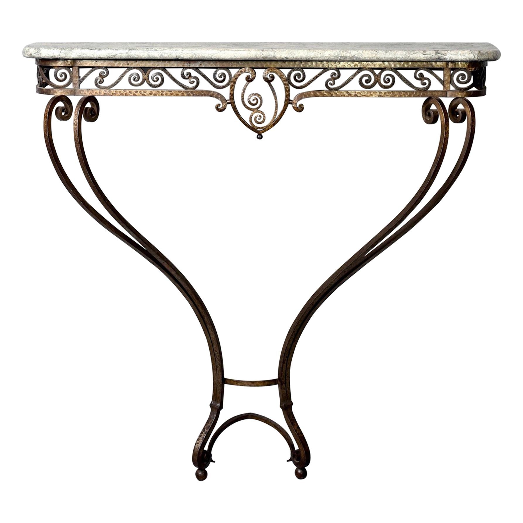 French Art Deco for Forge Wall-Mounted Console