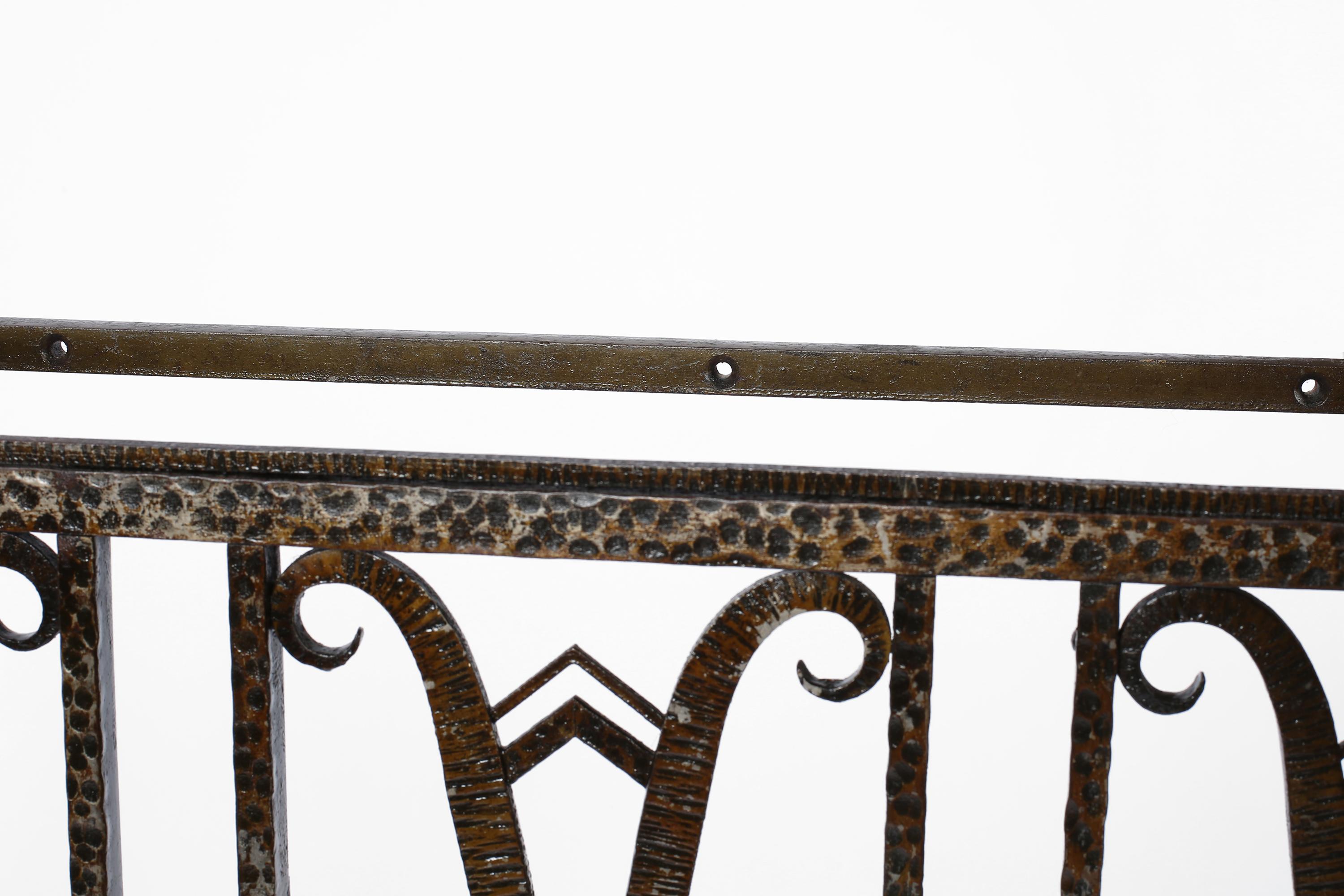 French Art Deco Forged Iron and Limestone Corner Console Table Radiator Cover For Sale 11