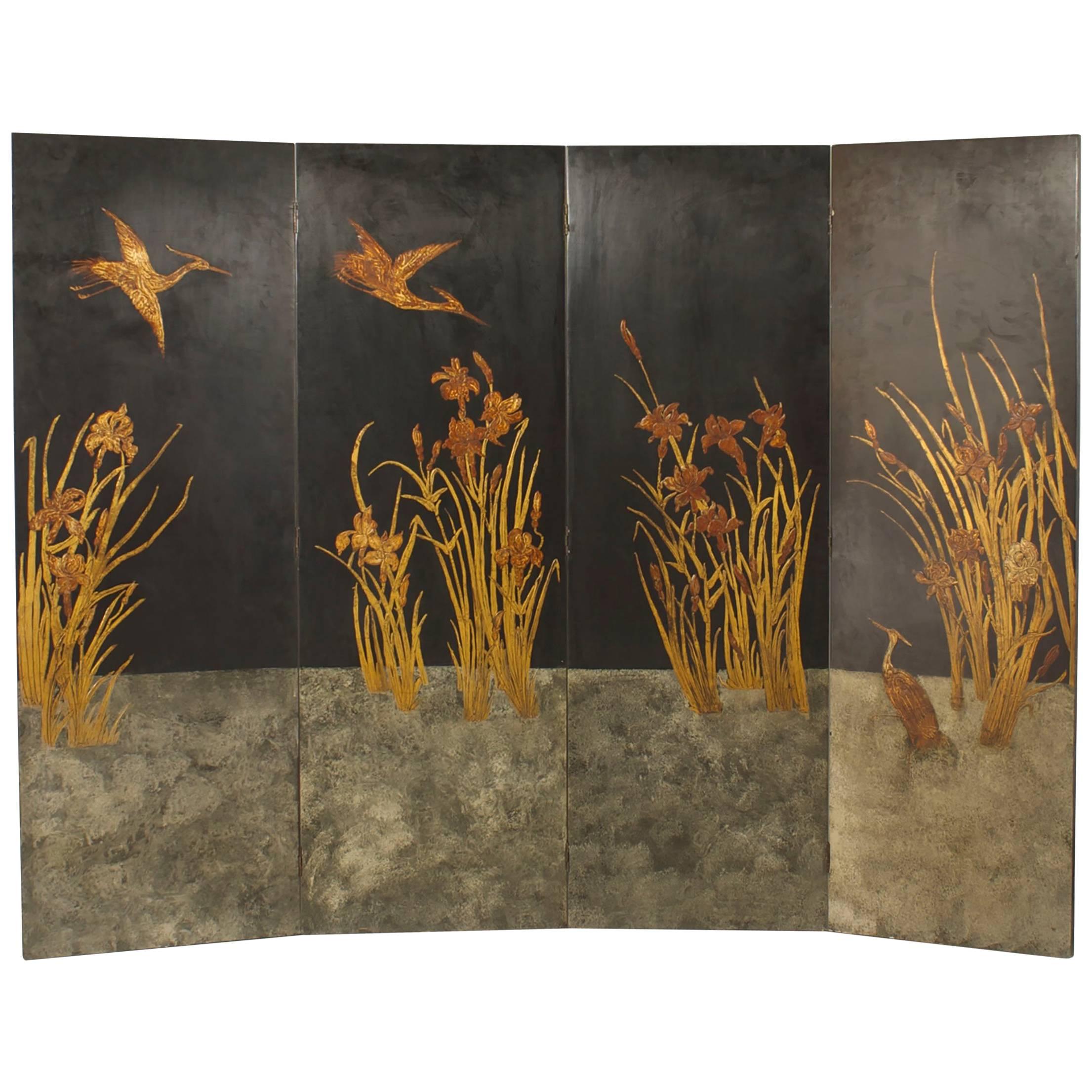French Art Deco Four Fold Screen