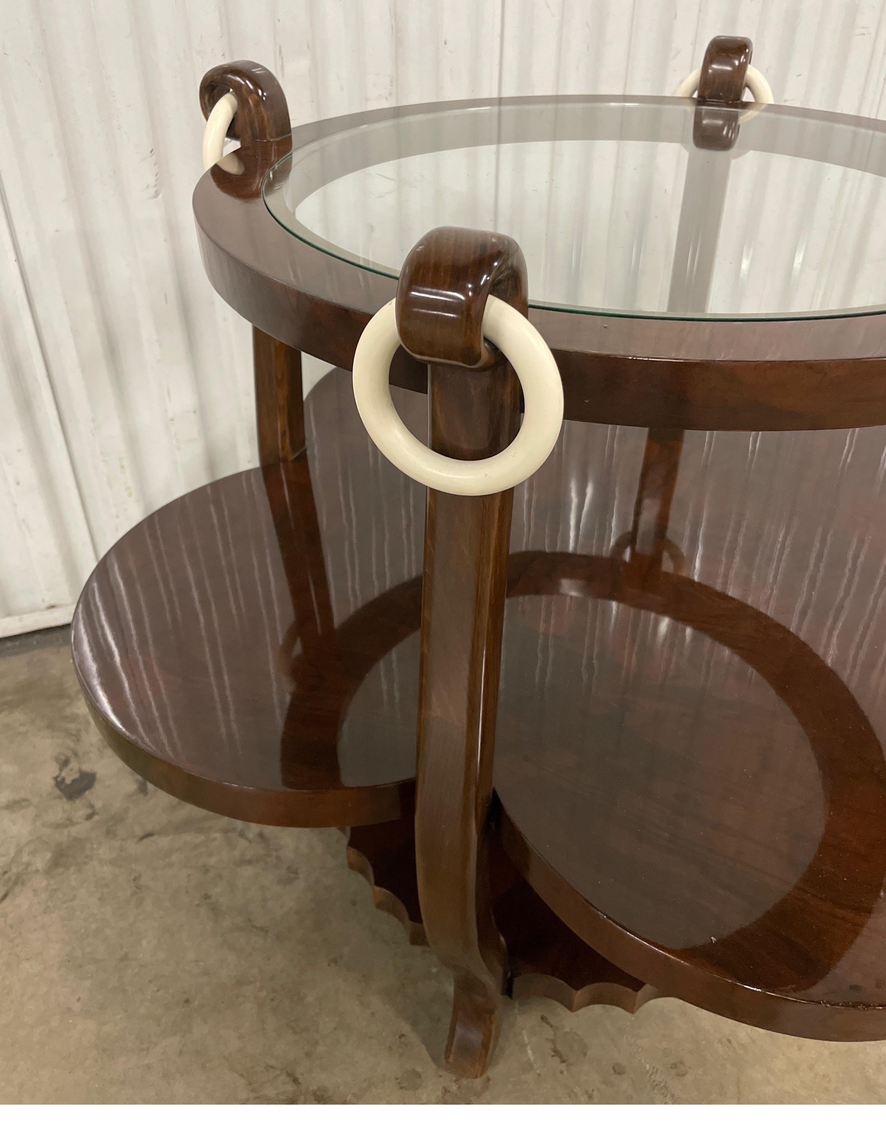 French Art Deco Four Leaf Clover Side Table by Jules Leleu In Good Condition In West Palm Beach, FL