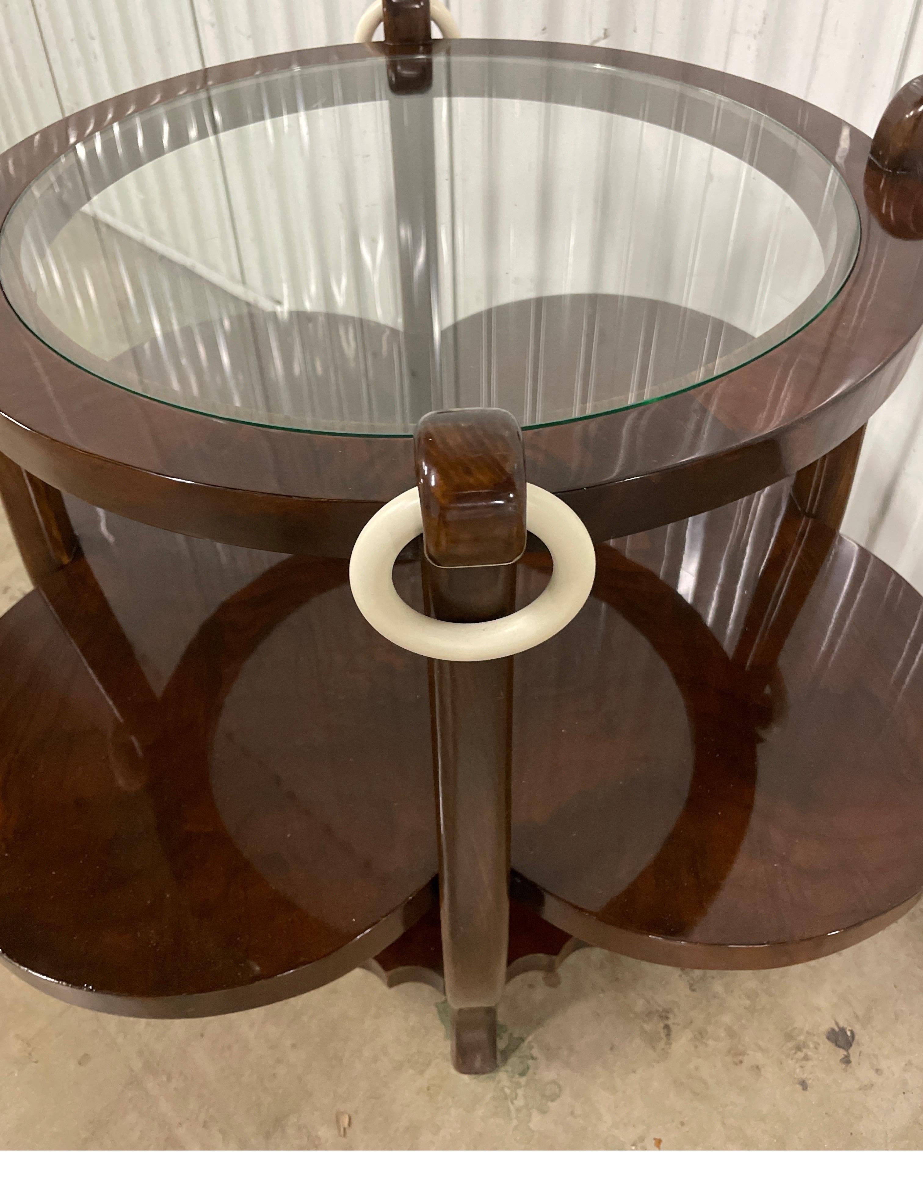 French Art Deco Four Leaf Clover Side Table by Jules Leleu 1