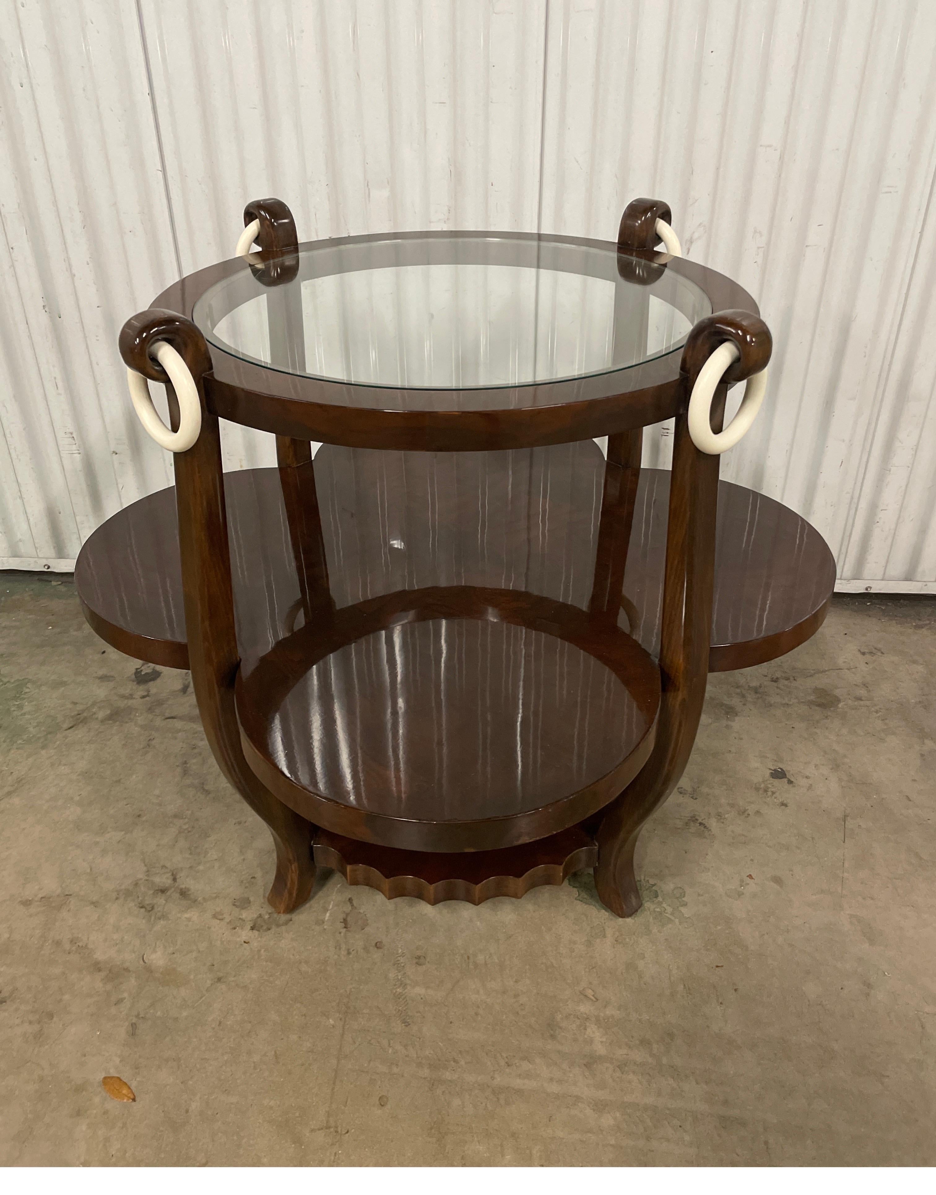 French Art Deco Four Leaf Clover Side Table by Jules Leleu 2