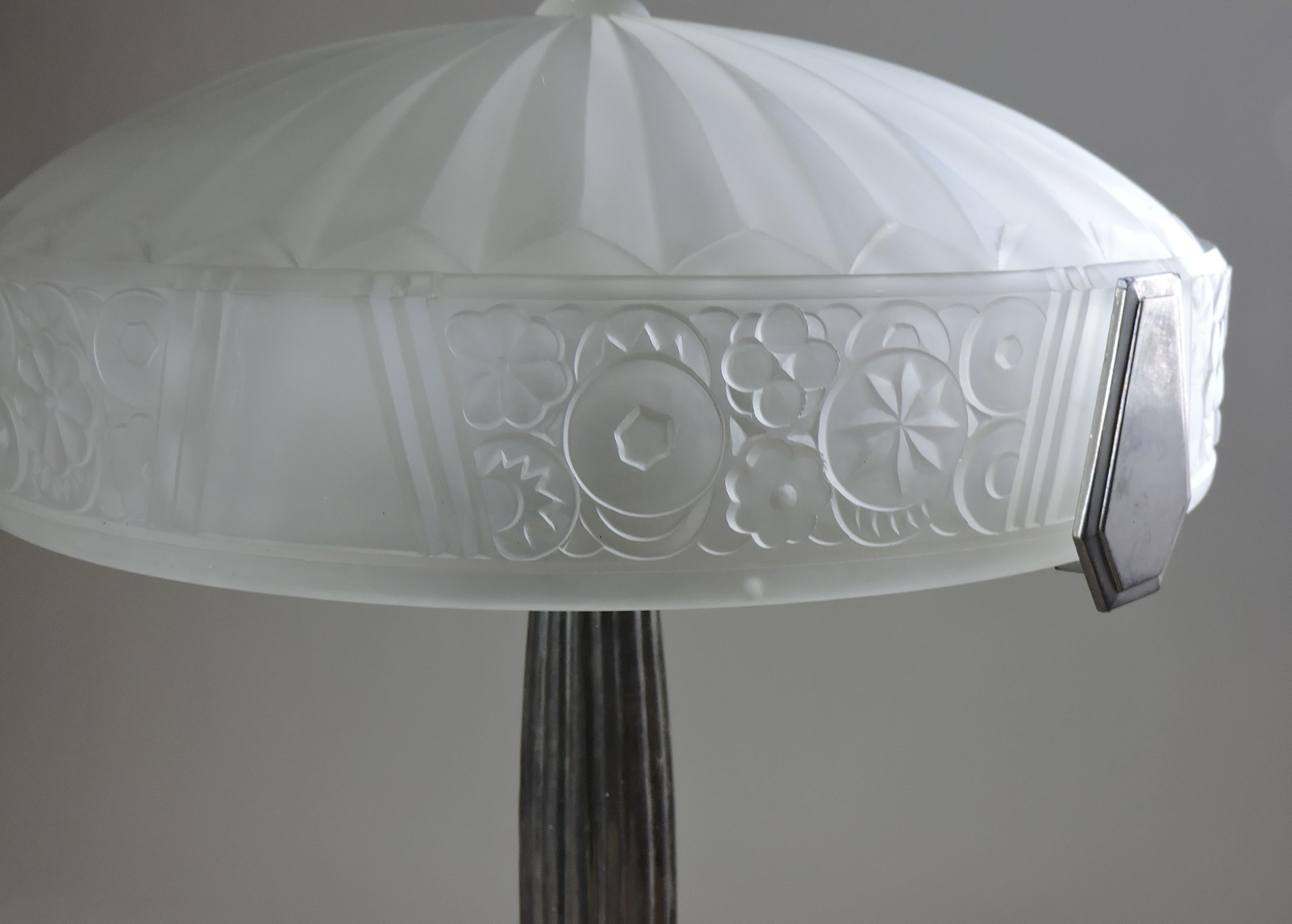 art deco frosted glass lamp