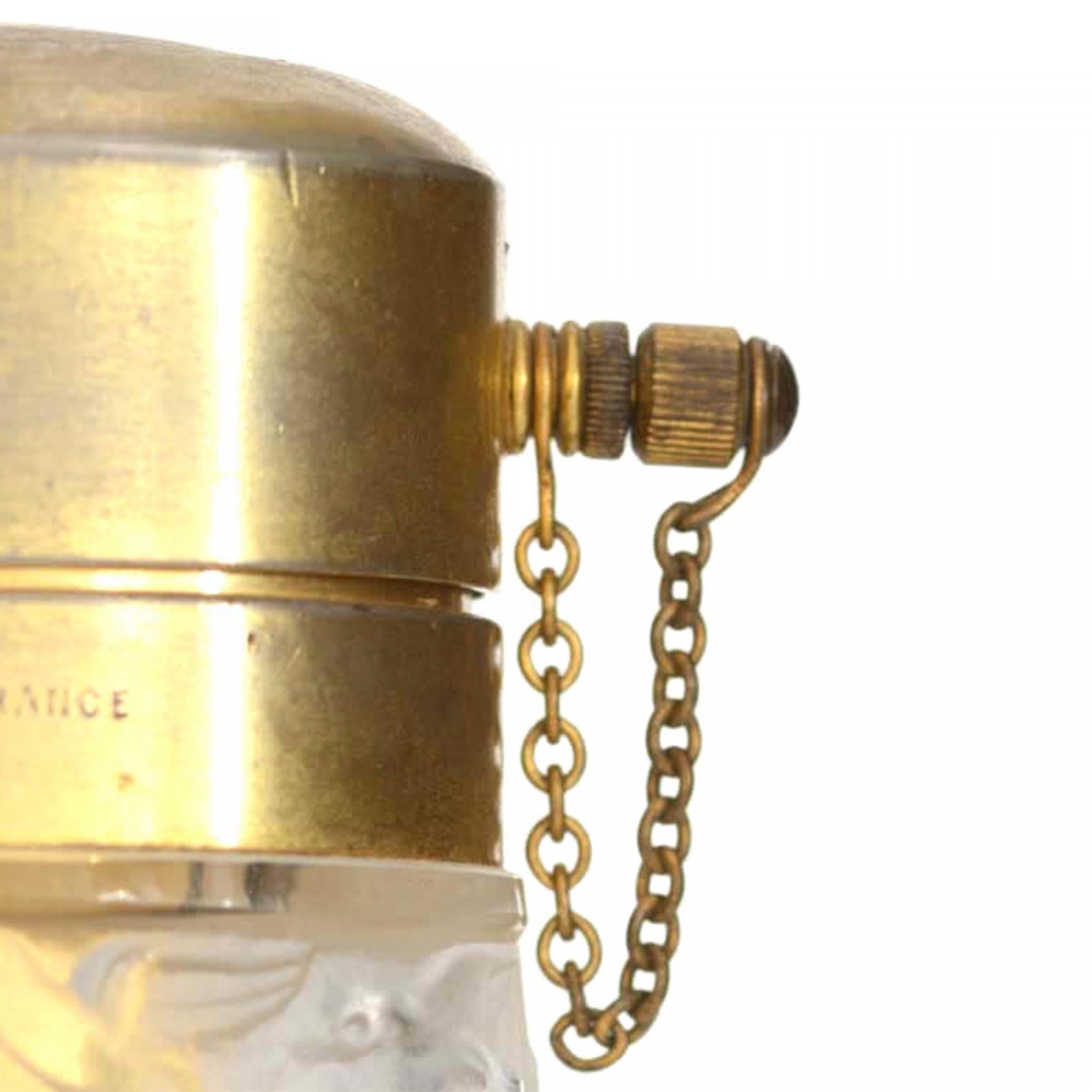 Art Déco French Art Deco Frosted Glass Perfume Atomizer in vendita