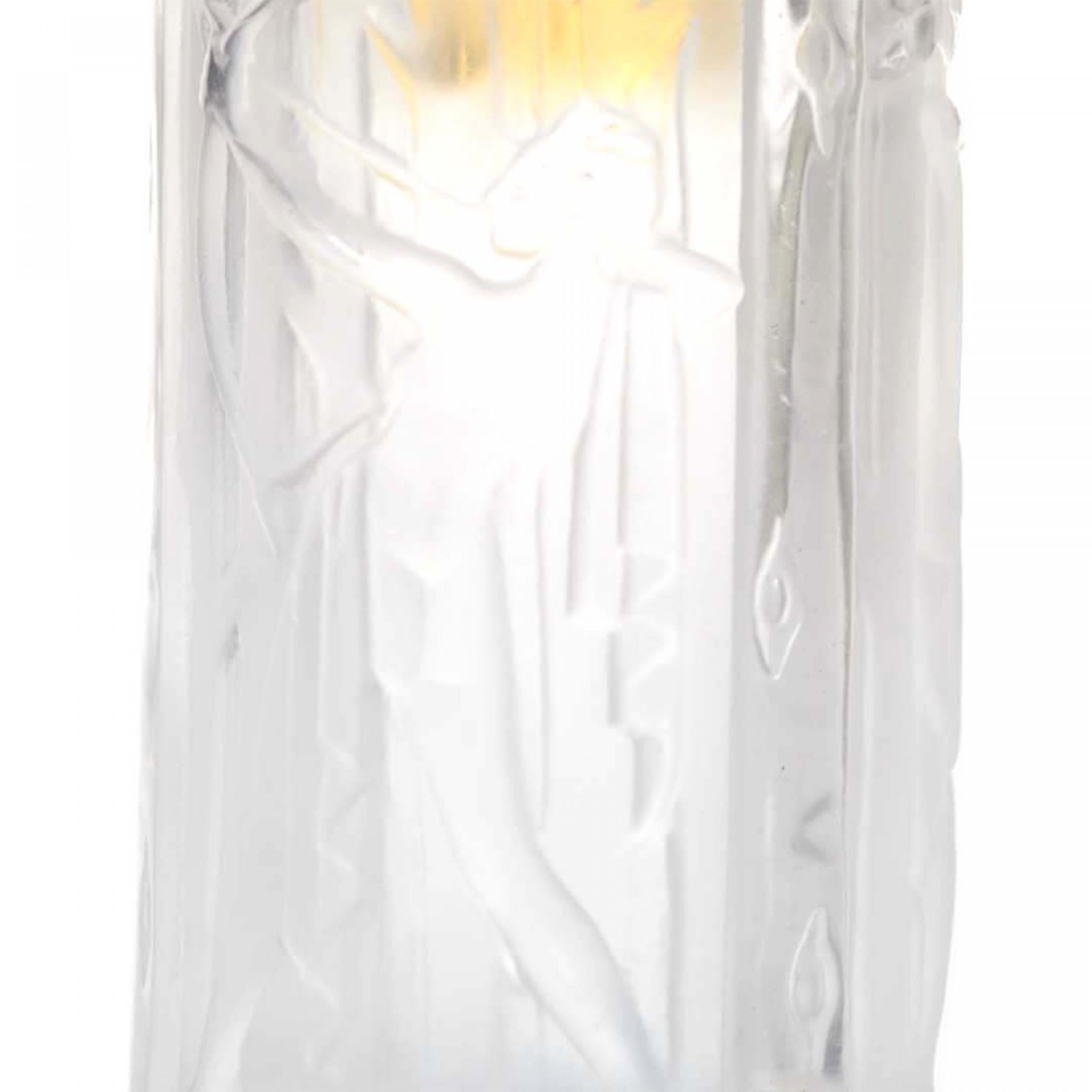 Satinato French Art Deco Frosted Glass Perfume Atomizer in vendita