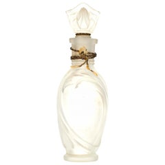 French Art Deco Frosted Glass Perfume Bottle