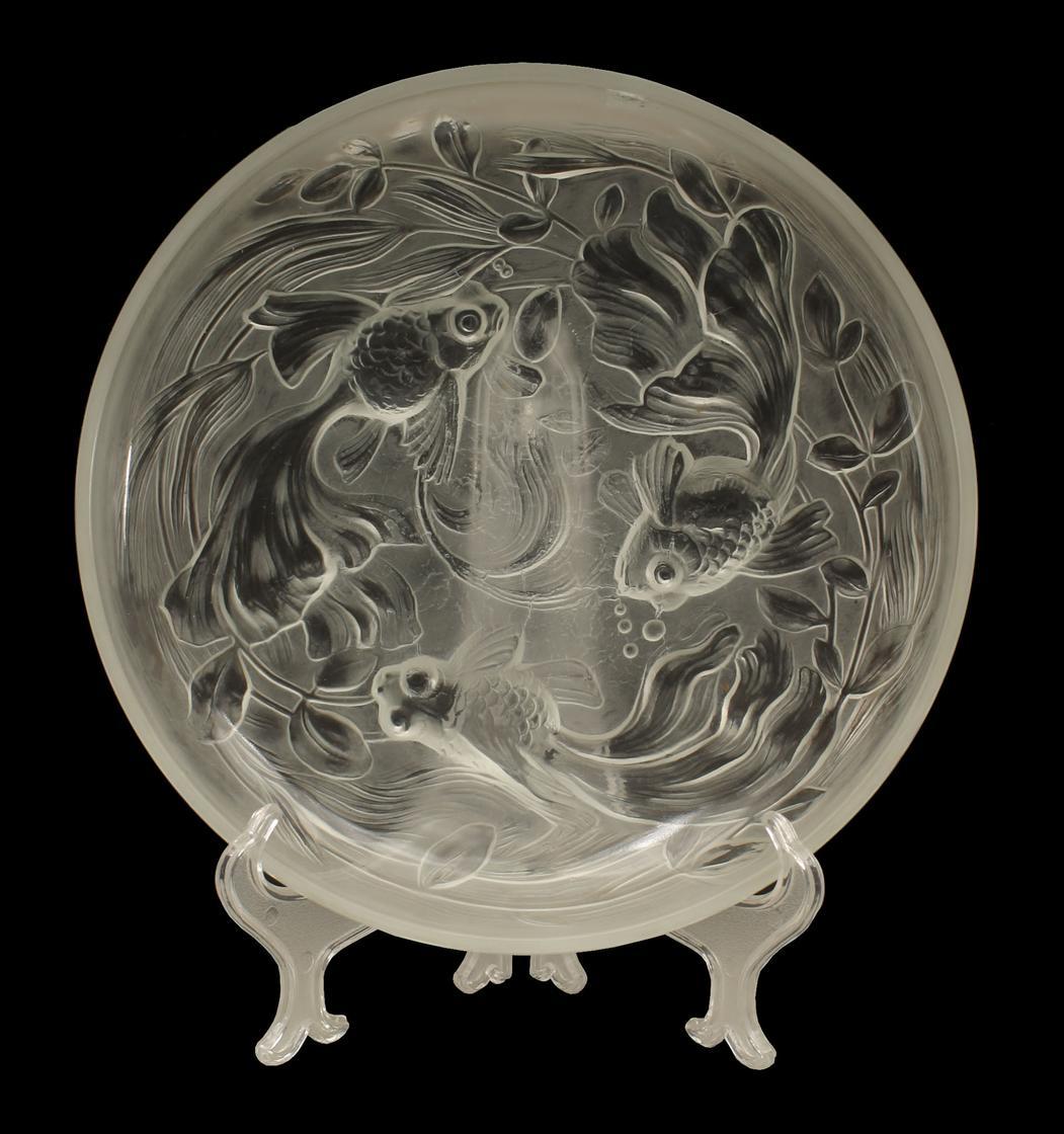 French Art Deco Glass Bowl In Good Condition For Sale In New York, NY