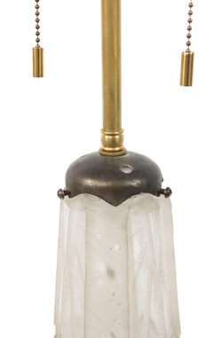 French Art Deco Frosted Glass Table Lamp