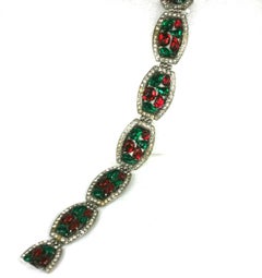 French Art Deco Fruit Salad Link Bracelet