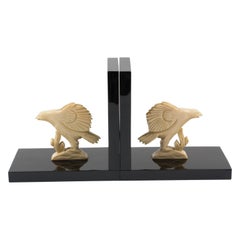 French Art Deco Galalith Eagle Figural Bookends