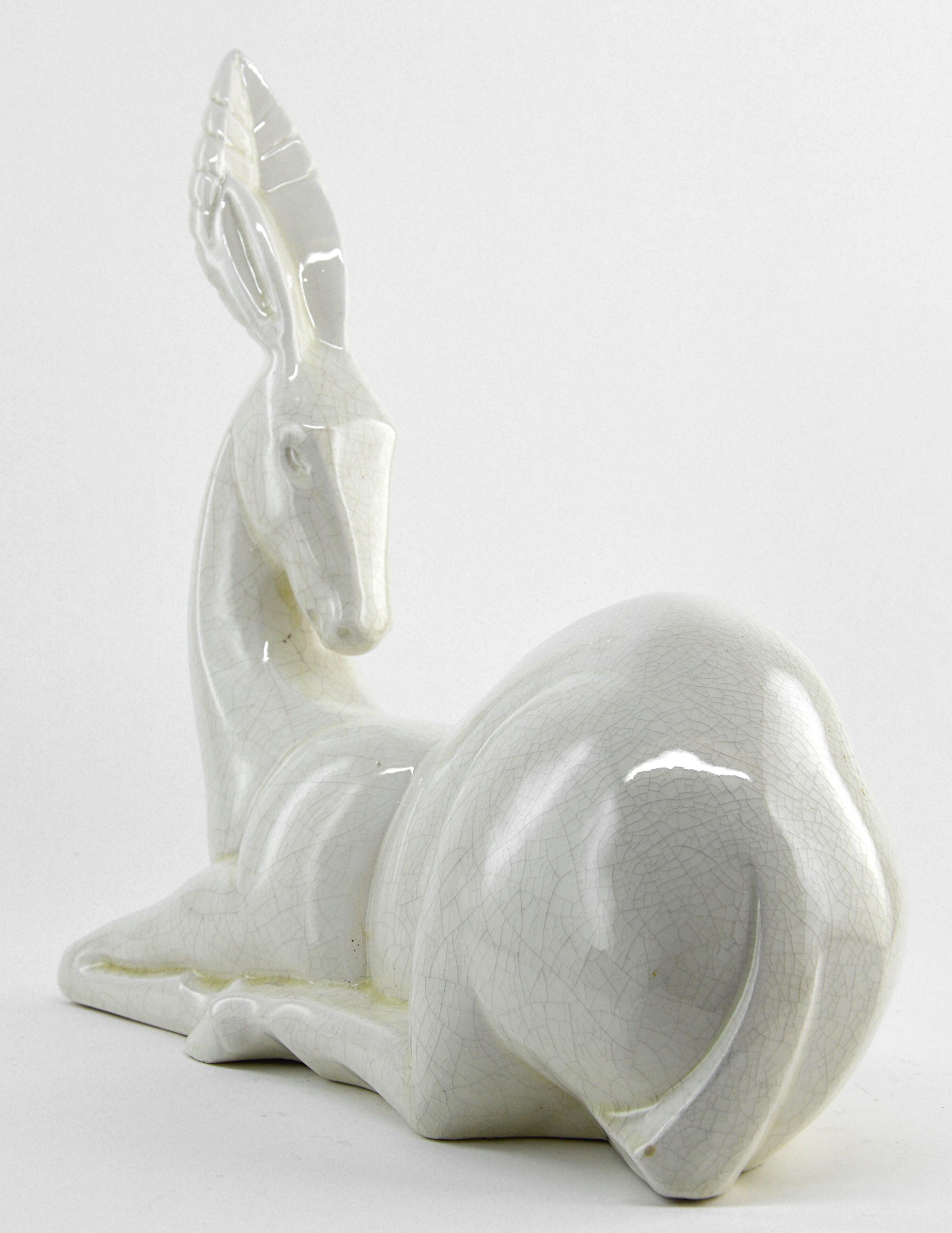 Art déco Gazelle Art Déco française « Antelope » de Charles Lemanceau à Saint-Clement, 1930