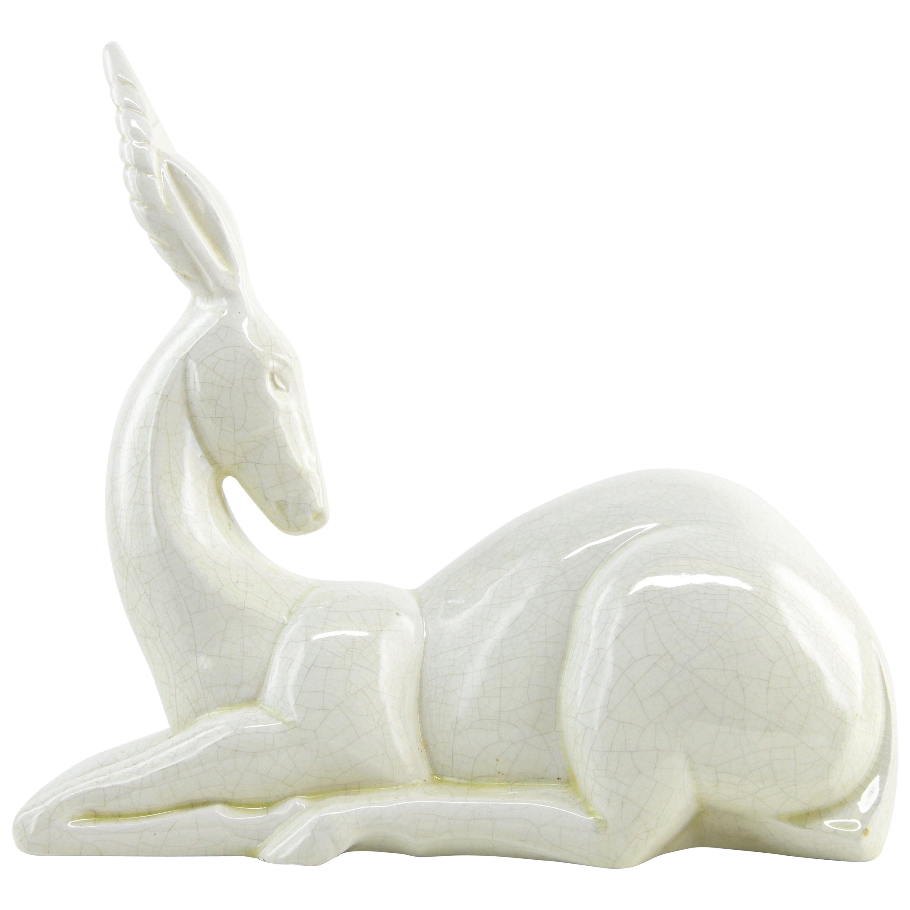 Gazelle Art Déco française « Antelope » de Charles Lemanceau à Saint-Clement, 1930