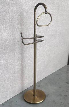 French Art Deco Gentleman’s Floor Standing Brass Suit Hanger or Dumb Valet