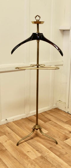 French Art Deco Gentleman’s Floor Standing Brass Suit Hanger or Dumb Valet
