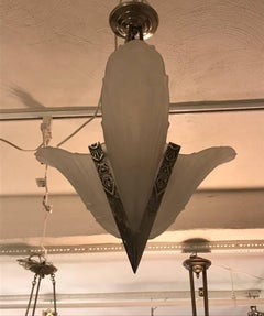 Araña geométrica francesa Art Déco de E.J.G.