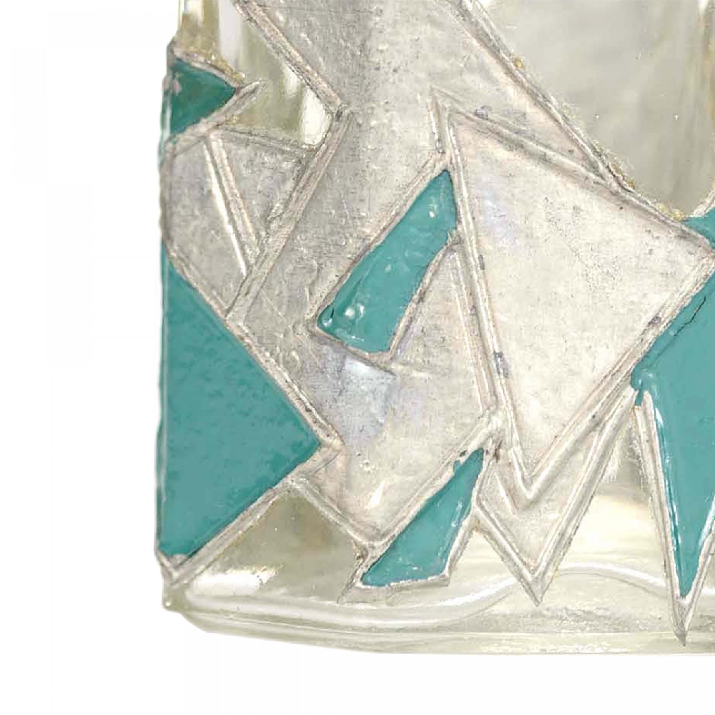Sfaccettato Bottiglia di profumo francese Art Deco dal design geometrico in vendita