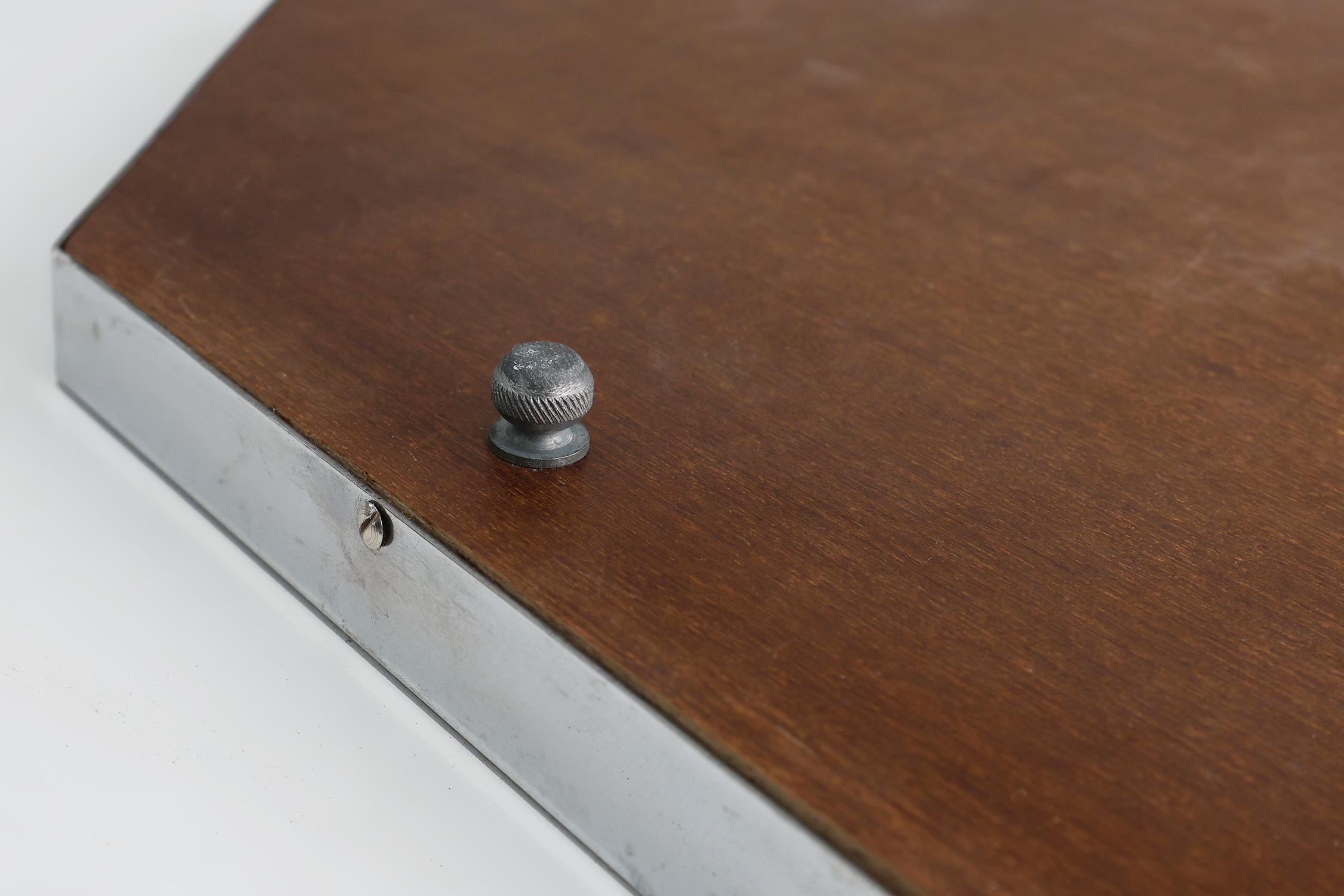 Französisches Art Deco geometrisches achteckiges Chrom- und Spiegelplateau, um 1930 im Angebot 6