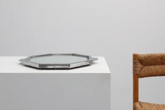 French Art Deco geometric octagonal Chrome and Mirrored Plateau, circa 1930