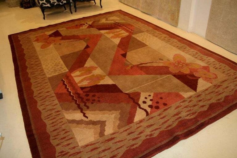 French Art Deco Geometric Rug For Sale at 1stDibs