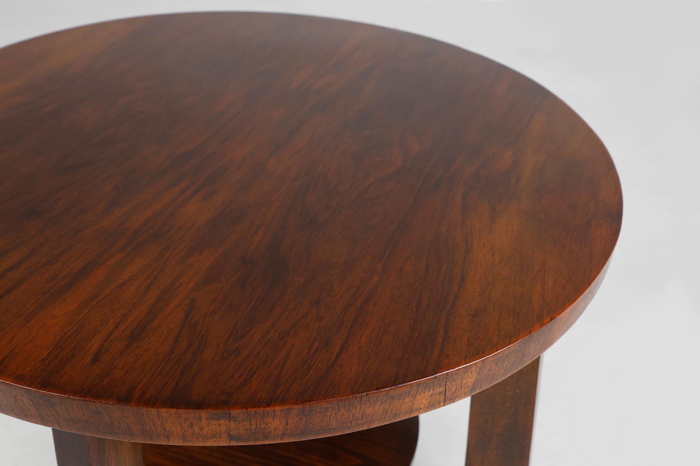 French Art Deco geometric side table with arched base, 1930s 2