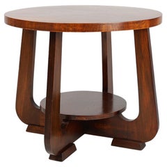 French Art Deco geometric side table with arched base, 1930s